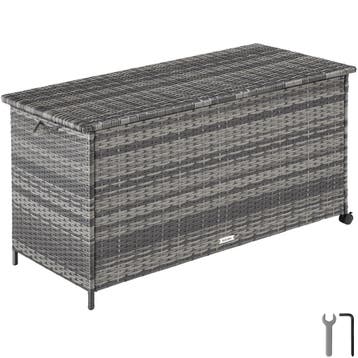 tectake Opbergbox Kuusamo, rotan, met aluminium frame en wie, Verzenden, Nieuw