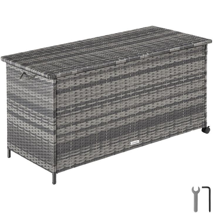 tectake Opbergbox Kuusamo, rotan, met aluminium frame en wie, Jardin & Terrasse, Jardin & Terrasse Autre, Envoi