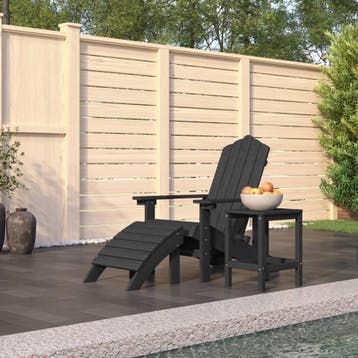vidaXL Tuinstoel Adirondack met voetenbank tafel HDPE, Verzenden, Nieuw