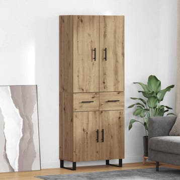vidaXL Highboard 2 st Artisan Eiken 69,5 x 34 x 180 cm, Huis en Inrichting, Kasten | Dressoirs, Verzenden, Nieuw