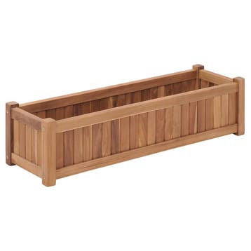 vidaXL Plantenbak verhoogd 100x30x25 cm massief teakhout, Tuin en Terras, Bloempotten, Verzenden, Nieuw