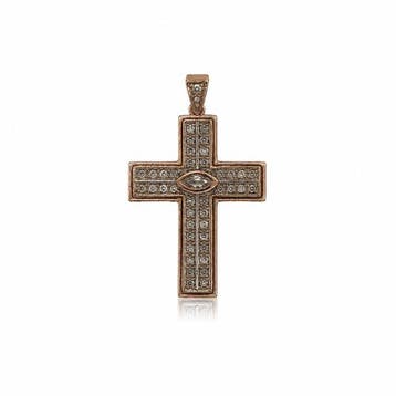 Pendentif en forme de croix - 18 carats Or blanc, Or rose