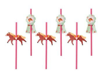 Straws Horses, 19.5 cm, mix (1 pkt / 6 pc.), Verzenden, Nieuw