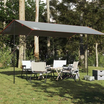 vidaXL Kampeerluifel waterdicht 500x294 cm grijs en oranje, Caravans en Kamperen, Verzenden, Nieuw