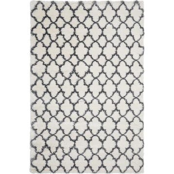 Vloerkleed hoogpolig - Cremewit met donkergrijs - 200x300, Huis en Inrichting, Stoffering | Tapijten en Vloerkleden, Verzenden