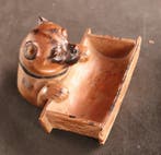 Antieke vesta met hond - Container - Hout, Antiek en Kunst