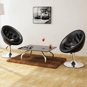 vidaXL Barstoelen 2 st kunstleer zwart, Verzenden