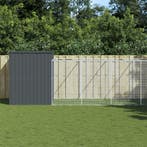vidaXL Hondenhok met ren 214x1273x181 cm staal antraciet, Dieren en Toebehoren, Verzenden, Nieuw