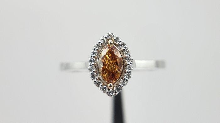 Ring - 14 karaat Witgoud, Geel goud - 0.56ct. tw. Orange, Bijoux, Sacs & Beauté, Bagues