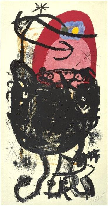 Joan Miro (1893-1983) - La Guerrière de Cents Ans, Antiquités & Art, Antiquités | Autres Antiquités