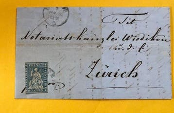 Zwitserland 1850/1860 - Verzameling van 3 brieven met, Gestempeld