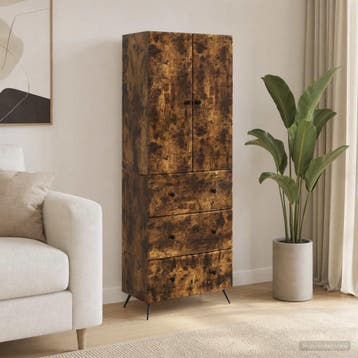 vidaXL Kast Set 2 st 66 x 34,5 x 90 cm Bewerkt hout Gerookt, Verzenden, Nieuw