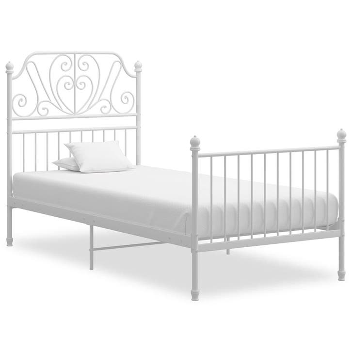 vidaXL Bedframe metaal wit 90x200 cm, Maison & Meubles, Chambre à coucher | Lits, Envoi