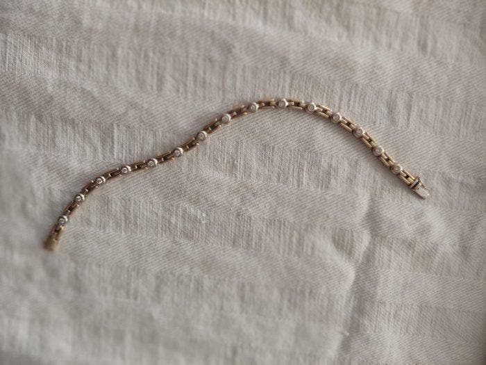 Gourmette - 18 carats Or jaune, Or blanc - 15 petits, Bijoux, Sacs & Beauté, Bijoux anciens