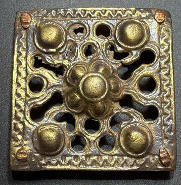 Laat-Romeins / Vroeg-Byzantijns Brons Prachtige phalera met, Antiek en Kunst