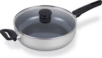 Brabantia INDU+ Hapjespan met Deksel Ø 28cm Grijs — Zeer, Huis en Inrichting, Keuken | Potten en Pannen, Verzenden, Nieuw