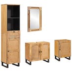 vidaXL Badkamer Sets met lade met plank Naturel Massief, Huis en Inrichting, Verzenden, Nieuw
