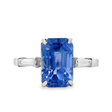 Bague Platine - 4.64ct. tw. Saphir - Diamant - Sri Lanka, Nieuw