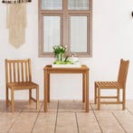 vidaXL 3-delige tuinset 80x80 cm massief teakhout, Verzenden, Nieuw, Tuinset