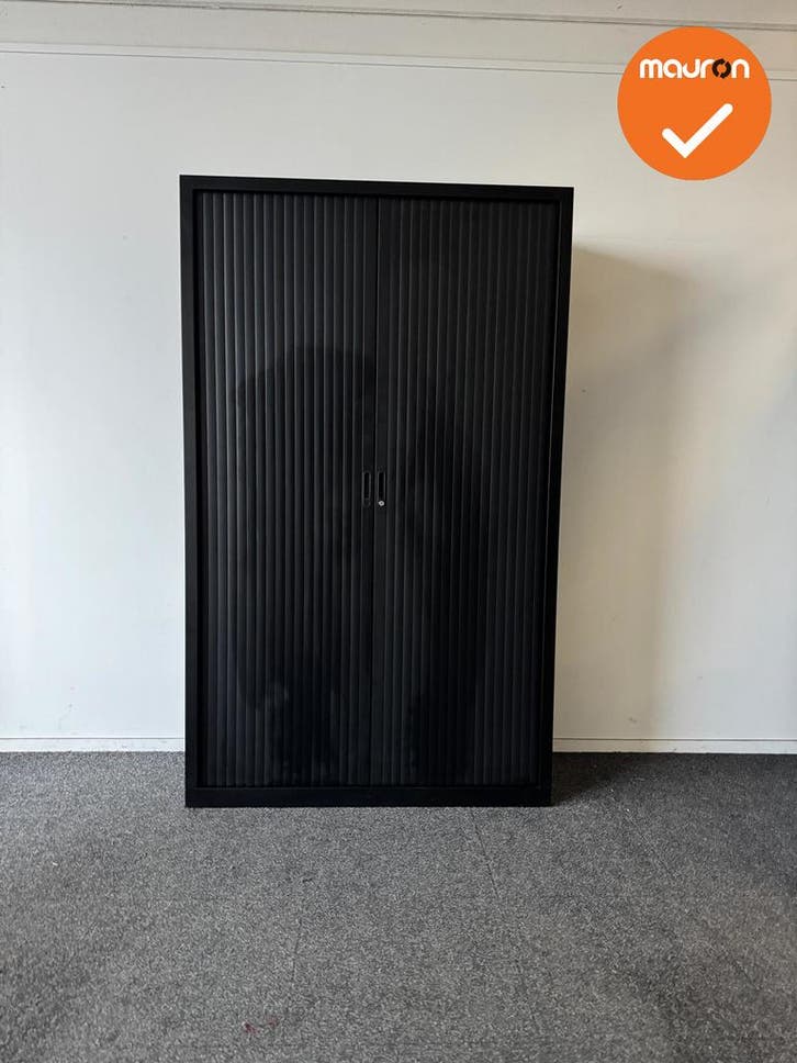 Roldeurkast -BASIC -b-keuze- 198x120x45cm - Zwart met zwarte, Zakelijke goederen, Kantoor en Winkelinrichting | Kantoormeubilair en Inrichting