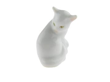 Miniatuur witte kat - Herend, Verzamelen, Verzenden, Gebruikt