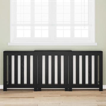 vidaXL Radiator Cover Zwart Eiken 205 x 21,5 x 83,5 cm, Bricolage & Construction, Chauffage & Radiateurs, Verzenden