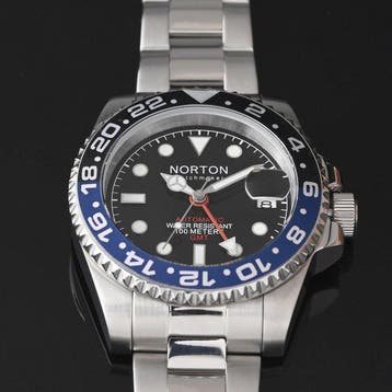 Norton - Scipione - GMT Automatic 100M - Seiko NH34 - Ghiera, Nieuw