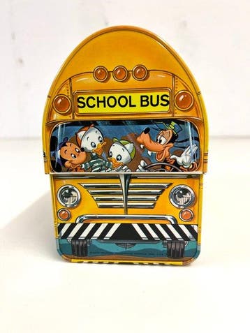 Donald Duck - 1 Metal Lunchbox “School Bus”, complet, not, Nieuw