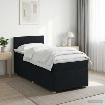 vidaXL Boxspringbed met matras met hoofdeinde Zwart 80 x 200, Verzenden, Nieuw