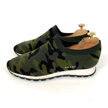 Prada Knit LowTop Sneaker Camo 4S 3364 UK 7.5 - Sneakers -