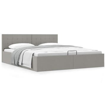 vidaXL Bedframe met hydraulische opslag stof lichtgrijs, Huis en Inrichting, Slaapkamer | Bedden, Verzenden, Nieuw