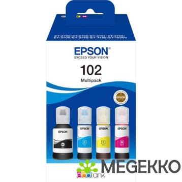 Epson 102 Multipack Zwart, Cyaan, Magenta, Gele inktcartrige, Verzenden