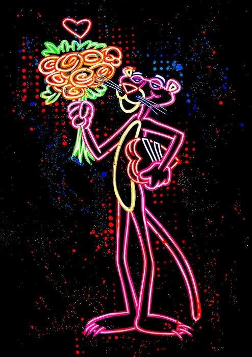 Moabit - Pink Panther X Neon Prezzy XL, Antiek en Kunst, Kunst | Designobjecten