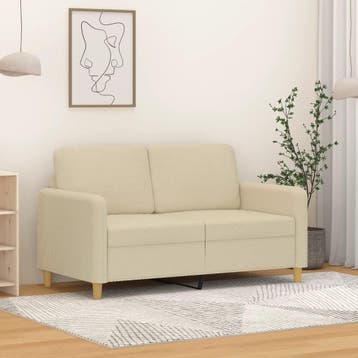 vidaXL Tweezitsbank / zetel 120 cm stof crèmekleurig, Verzenden