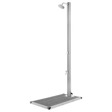 vidaXL Buitendouche met grijze basis 220 cm roestvrij staal, Verzenden