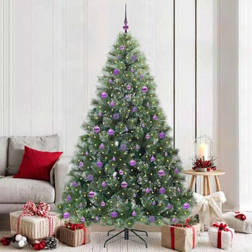 vidaXL Kunstkerstboom met 300 LED met standaard Groen 210 cm, Verzenden, Nieuw
