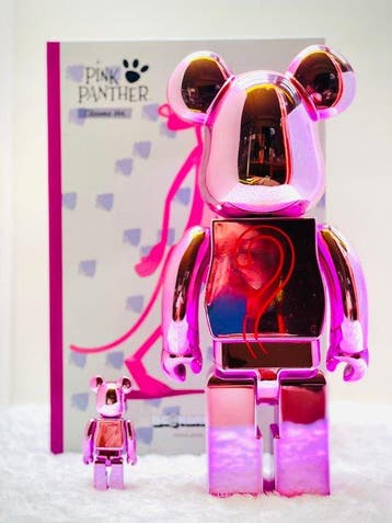 Medicom toy - BE@RBRICK 400% & 100% Pink Panther Chrome Ver.