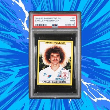 Panini Foot 89 - Rookie #211 Carlos Valderrama - PSA 9
