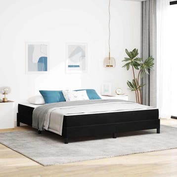 vidaXL Boxspring bed met matras Zwart 180 x 200 cm Stof, Verzenden, Nieuw