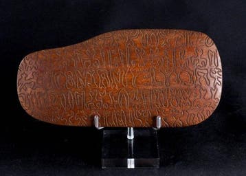 houten tablet met schrift - Kohau Rongorongo - Paaseiland