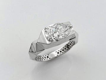 Zonder minimumprijs - Ring - 14 karaat Witgoud - 2.09ct. tw., Nieuw