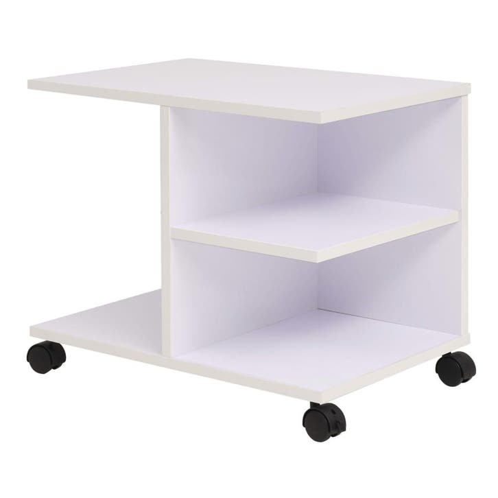 vidaXL Plankenkast verrijdbaar 50x35x42 cm wit, Huis en Inrichting, Kasten | Boekenkasten, Nieuw, Verzenden