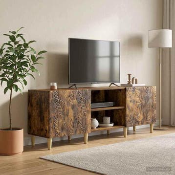vidaXL TV Kast 150 x 31 x 50 cm Gerookt eiken Bewerkt hout, Verzenden