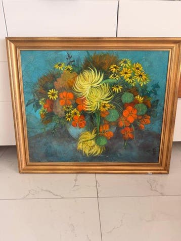 Raymond Biaussat (1932-2021) - Dahlias et Capucines