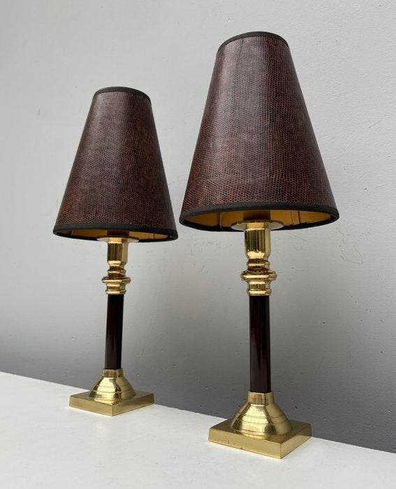 Tafellamp (2) - Messing - Twee tafellampen, Antiek en Kunst, Kunst | Designobjecten