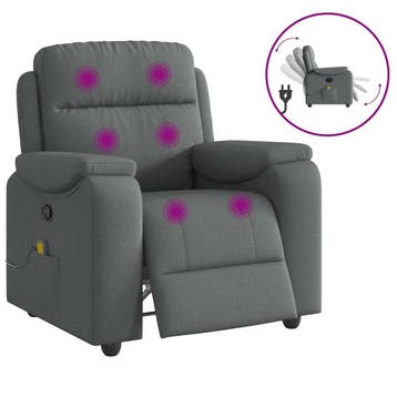 vidaXL Massagestoel in donkergrijze stof, Verzenden