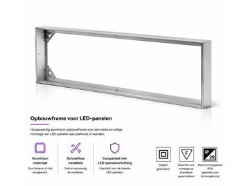 Veiling - 8 x Opbouwframe voor LED Paneel – 1200x300mm –