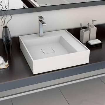 vidaXL Wastafel 50x50x12,3 cm mineraal gegoten/marmer, Verzenden