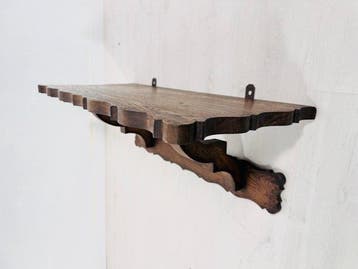 Plank - Rustieke eiken wandplank met handgesneden
