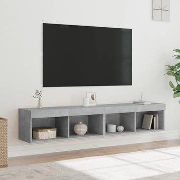 Tv-meubels LED - 2x 80cm - Betongrijs - Upgrade je woonka..., Verzenden, 50 tot 100 cm, Zo goed als nieuw, Minder dan 100 cm